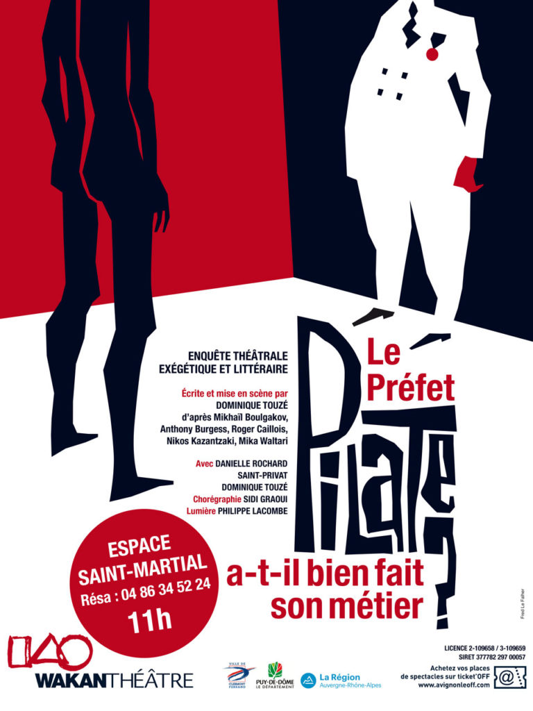 Le Préfet Pilate - Affiche du spectacle - Espace Saint Martial - Avignon 2018