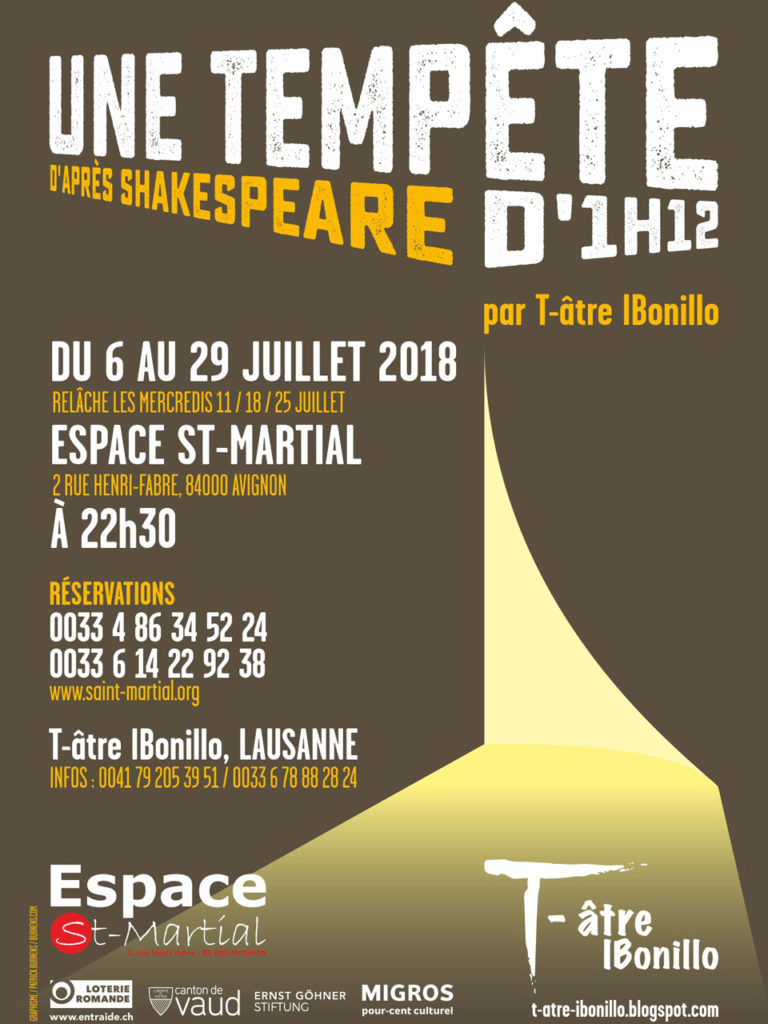 Une tempête d'1h12 - Affiche du spectacle - Espace Saint Martial - Avignon 2018