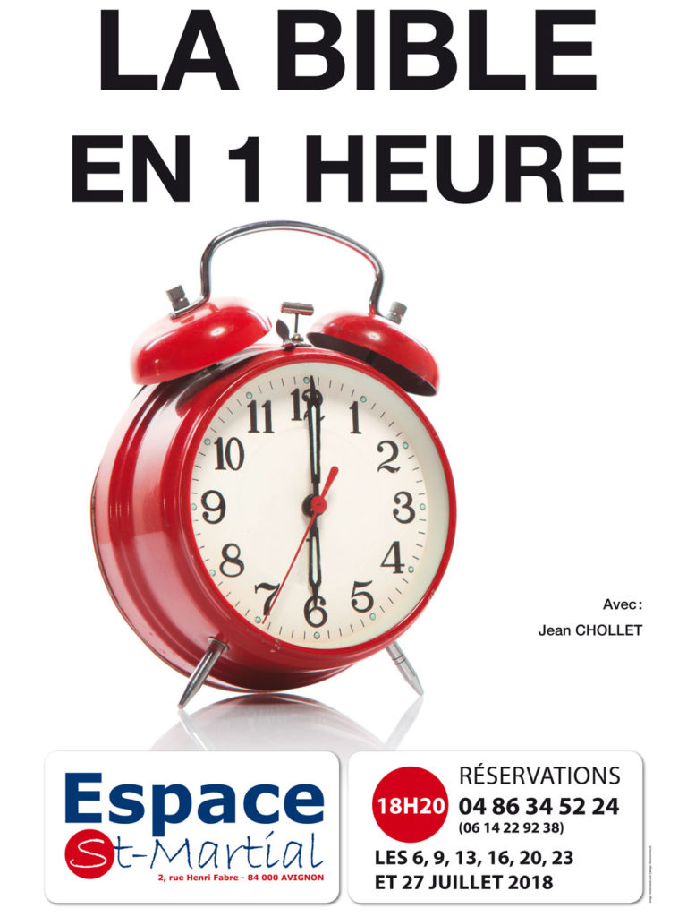 La bible en 1h - Affiche du spectacle - Espace Saint Martial - Avignon 2018